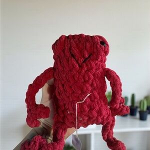 Crochet Red Leggy Frog